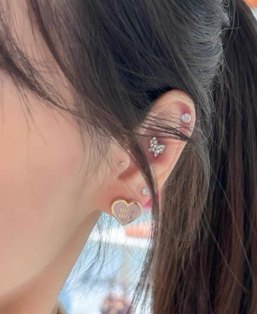 Miu Miu Heart Stud Earrings